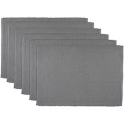 Design Imports Ribbed Placemat, Set of 6 Grey Place Mat Grey