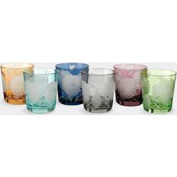 Polspotten Peony Glas 6er Set Mehrfarben H 10 cm x Ø 9 cm Bicchiere