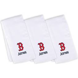 Chad & Jake Infant White Boston Red Sox Personalized Burp Cloth