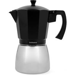 Bidasoa Cafetera Tribeca 12 Tazas Aluminio Fundido Negro/Plata Copa de Vino