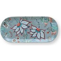 PiP Studio Flower Festival Serveringsfad 33,3x15,5 cm Light Blue Servierplatte