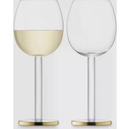 LSA International Luca Wine Set of 2 Clear/Gold Wine Glass