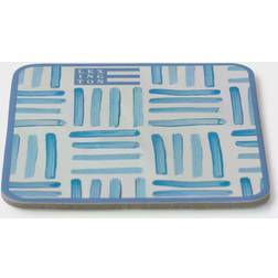 Lexington Graphic Printed Blue-White Coaster