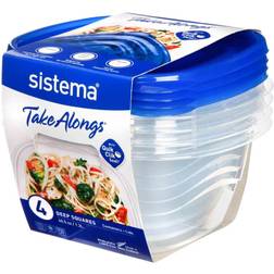 Sistema Takealongs Medium Square Pack of 4 Kitchenware