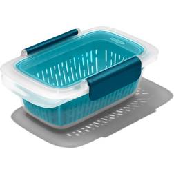 OXO Pre&Go airtight container with colander, Transparent Kjøkkenutstyr