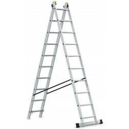 AWTools Aluminum Double Section Multi-Purpose Rung Ladder 2x10 150kg