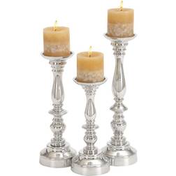 Grooved Pillar 3-piece Set, Silver One Size