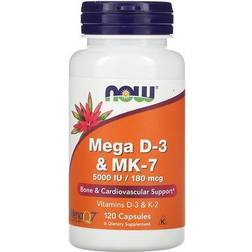 Now Foods Mega D-3 & MK-7 120 Capsules