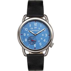 Breed Regulator Leather-Band w/Second Sub-dial Black/Blue