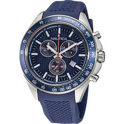 Nautica Ocean Beach Chronograph Textured Silicone silver