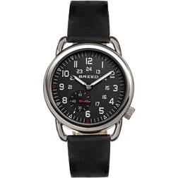 Breed Regulator Leather-Band W/Second Sub-Dial Black