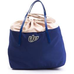 Byblos Læder Shopper Tote with Patent Accents - Blå