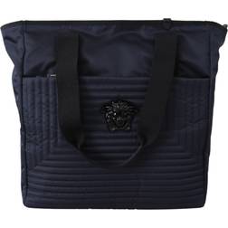 Versace Blue Nylon Tote Men's Bag blue