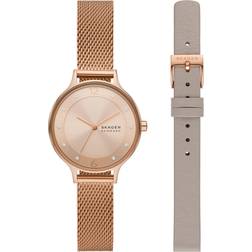 Skagen Anita Lille Three-Hand Rose Gold Mesh Set Rose Gold