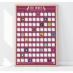 Gift Republic 100 Wines Scratch Bucket List Poster