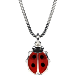 Pia & Per Ladybug Necklaces - Silver/Red/Black