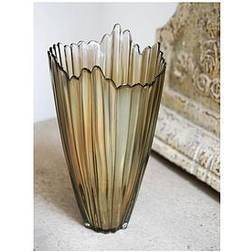 Ivyline Amber Rippled Glass Vase