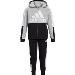 adidas Kid's Colourblock Fleece Jacket Set - Medium Grey Heather (FZ9604)