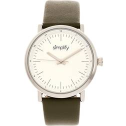 Simplify The 6200 White Dial, Genuine Olive Leather 39mm Olive