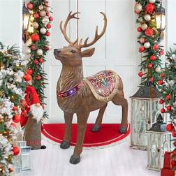 Design Toscano Santa's Illuminated Reindeer Statue Multi Multi