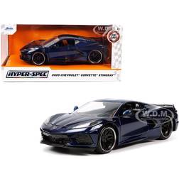 Jada 2020 Chevrolet Corvette Stingray C8 Dark Blue Metallic 'Hyper-Spec' Series 1/24 Diecast Model Car