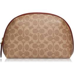 Coach Case 22 In Signature Julienne Cosmetic Bag - Brass/Tan/Rust
