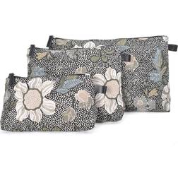 Ceannis Flower Linen Cosmetic Bag S Black Toilettasker & Kosmetikpunge Sort 13019900