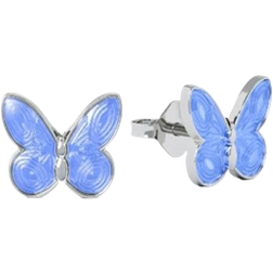Pia & Per Butterflies Ear Studs - Silver/Blue