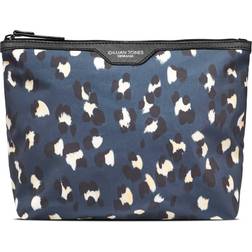 Gillian Jones Makeup Purse Blue Leopard