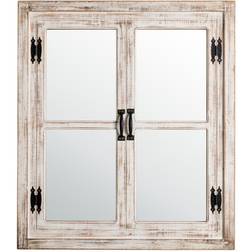 GlitzHome 31.5" Oversized Farmhouse Wood Window Frame Floor Mirror