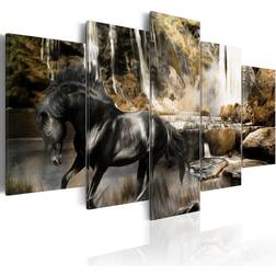 Arkiio Foggy Weather Over Waterfall Billede 100x50cm