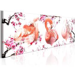 Arkiio Beauty Of Birds 150X50 Rosa Vit Djur Tavla