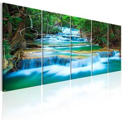 Arkiio Sapphire Waterfalls 225X90 Flerfärgad Landskap Tavla