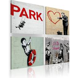 Arkiio Banksy Urban Inspiration 40X40 Flerfärgad Vit Street Tavla