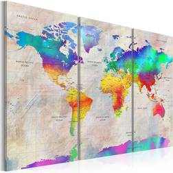 Arkiio World Map Rainbow Gradient 90x60 Tavla