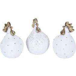 Naasgransgarden Hen Glamor White/Gold Påskdekoration 5.2cm 3st