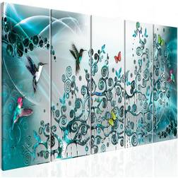 Arkiio Hummingbirds Dance Turquoise Narrow 200x80 Tavla