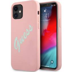 Guess iPhone 12 Mini Skal Vintage Silicone Rosa