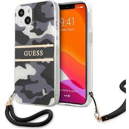 Guess Camo etui med håndstrop (iPhone 13) Grå