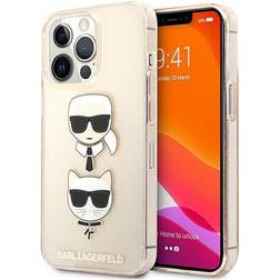 Karl Lagerfeld as Lagerfeldas KLHCP13LKCTUGLGO iPhone 13 Pro 13 6.1 quot auksinis auksinis kietas deklas Blizgantis Karlo stiprintuvas Choupette