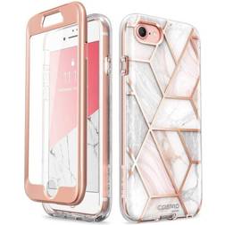 Supcase iPhone SE (2022 2020) 8 7 Cosmo Marble Cover m. Skærmbeskyttelse Pink