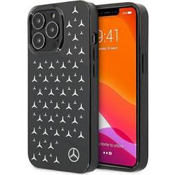 Mercedes Skal iPhone 13 Pro Silver Stars Pattern Svart