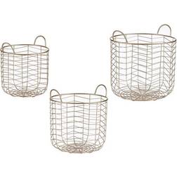 Set med Cirkulær Gylden Metal (3 pcs) Kurv