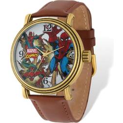 Marvel Spider-Man Leather Watch, Men's, Brown One Size