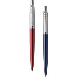 Parker Jotter London Duo Discovery sæt med kuglepen (rød Kensington) og gelpen (kongeblå)