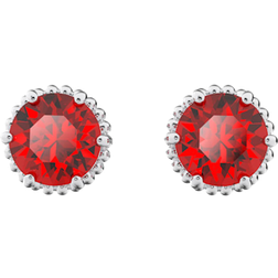 Swarovski January Birthstone Stud Earrings - Silver/Red