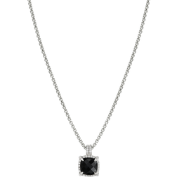 David Yurman Chatelaine Bezel Pendant Necklace - Silver/Onyx/Diamonds