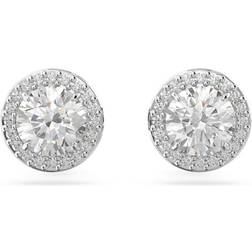 Swarovski Constella Round Cut Stud Earrings - Silver/Transparent