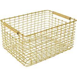 Korbo Rectangular 19 Storage Brass Basket 27cm