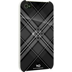 White Diamonds Grid Black iPhone 4s Cover